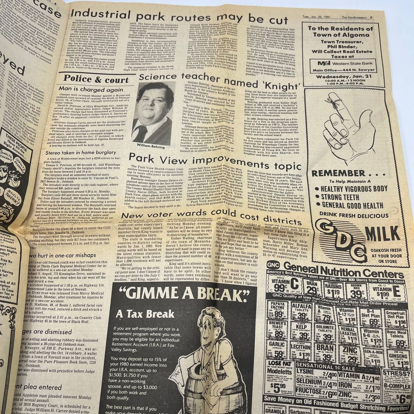 1981 Jan 20 OSHKOSH DAILY NORTHWESTERN Newspaper Reagan Sworn In TI6-13