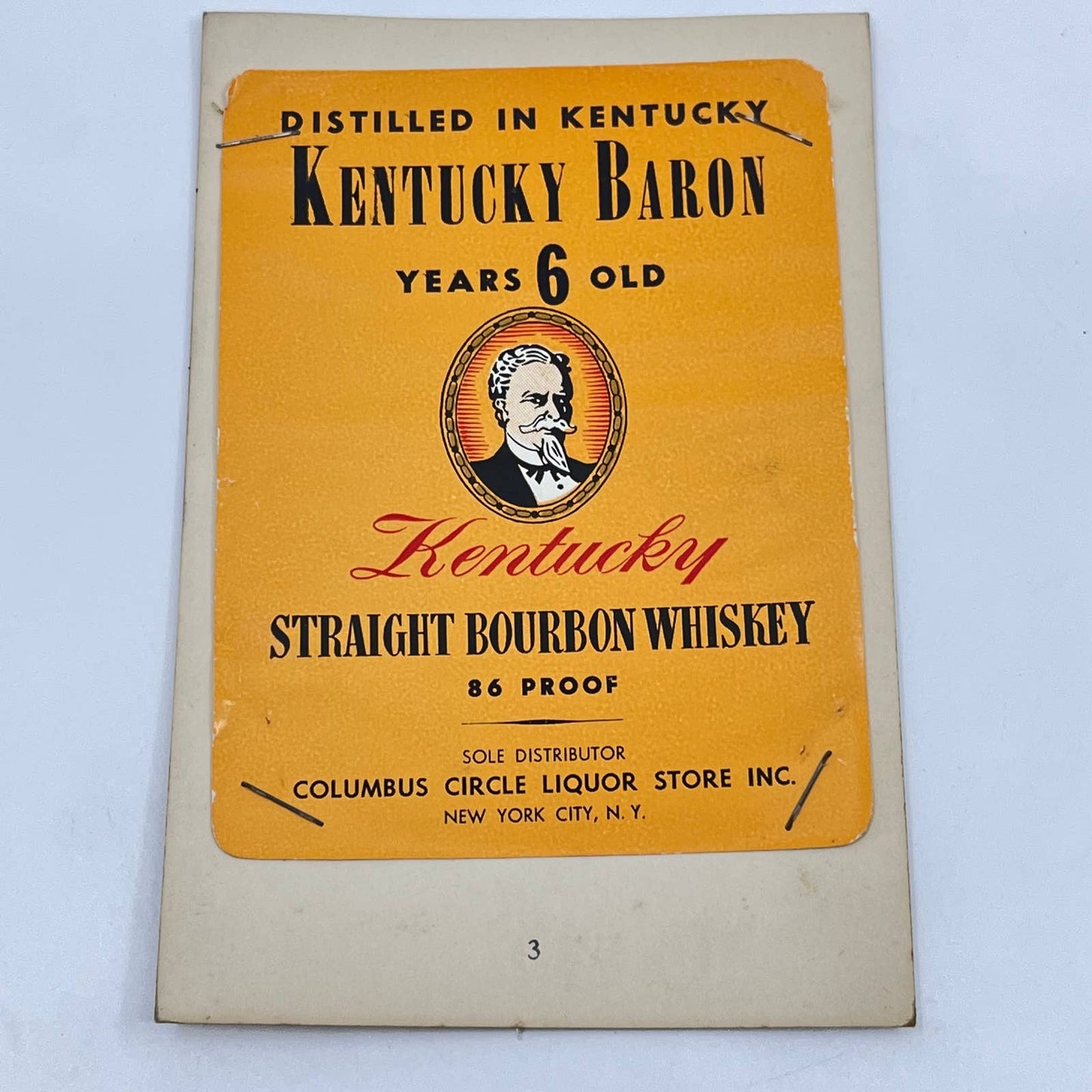 Kentucky Baron Bourbon Whiskey Label Columbus Circle Liquor Store New York NY