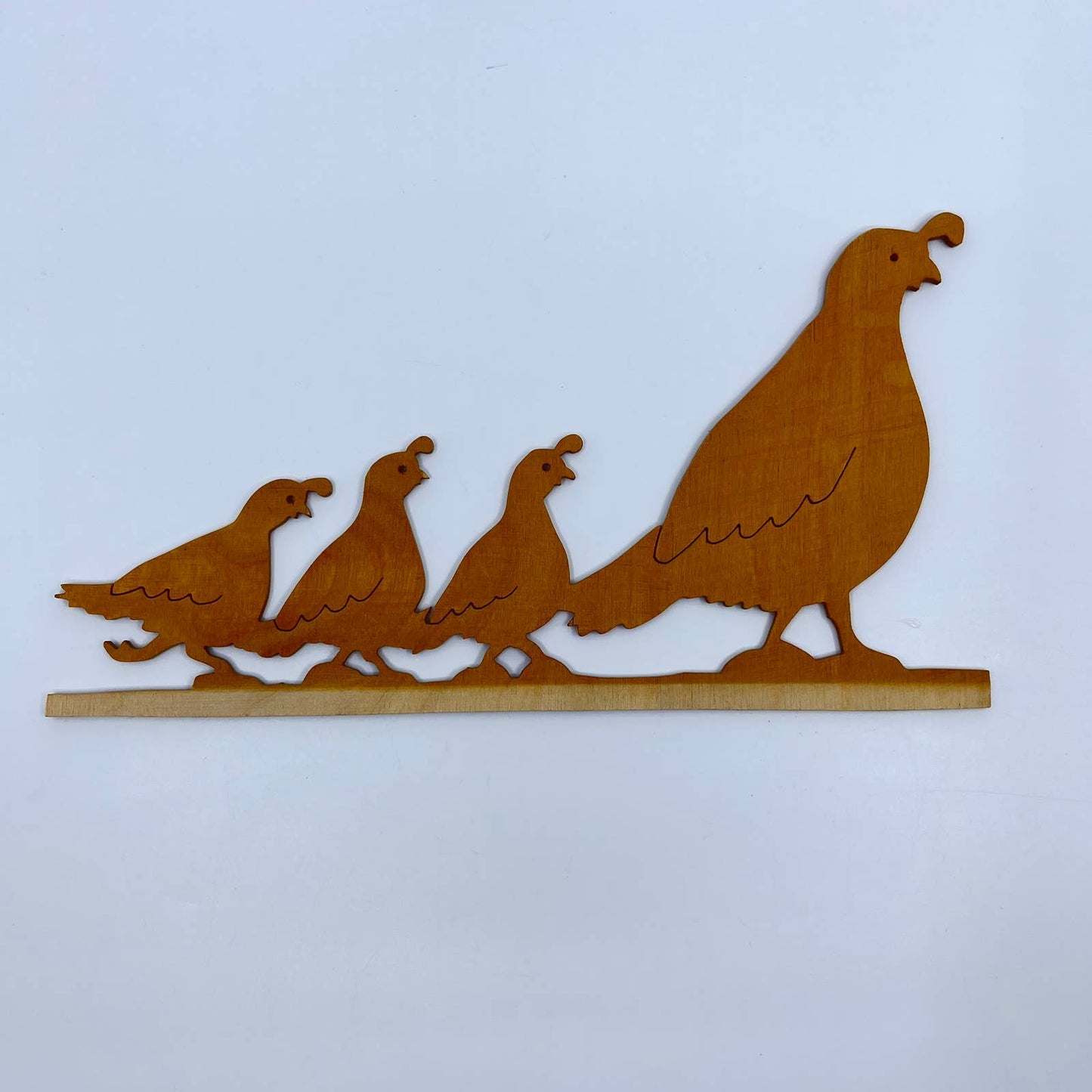 Vintage Handmade Wood Quail Grouse Scroll Saw Art 9” TE5