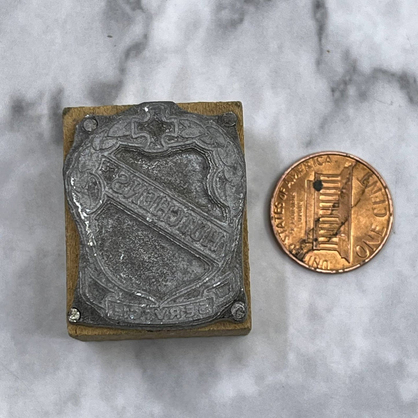 Vintage Printing Letterpress Printers Block Plate Hutchens Service TJ513