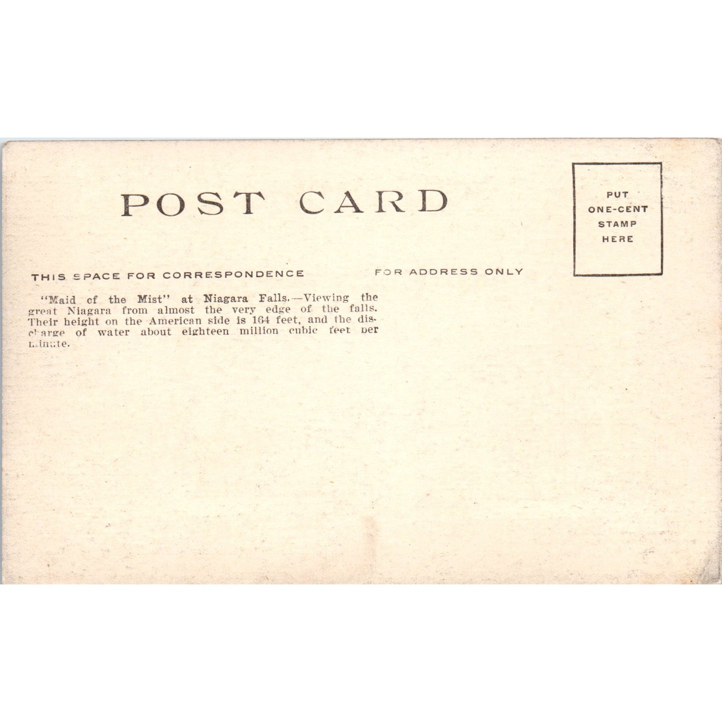 Maid of the Mist Niagara Falls c1910 Original Postcard P1-12