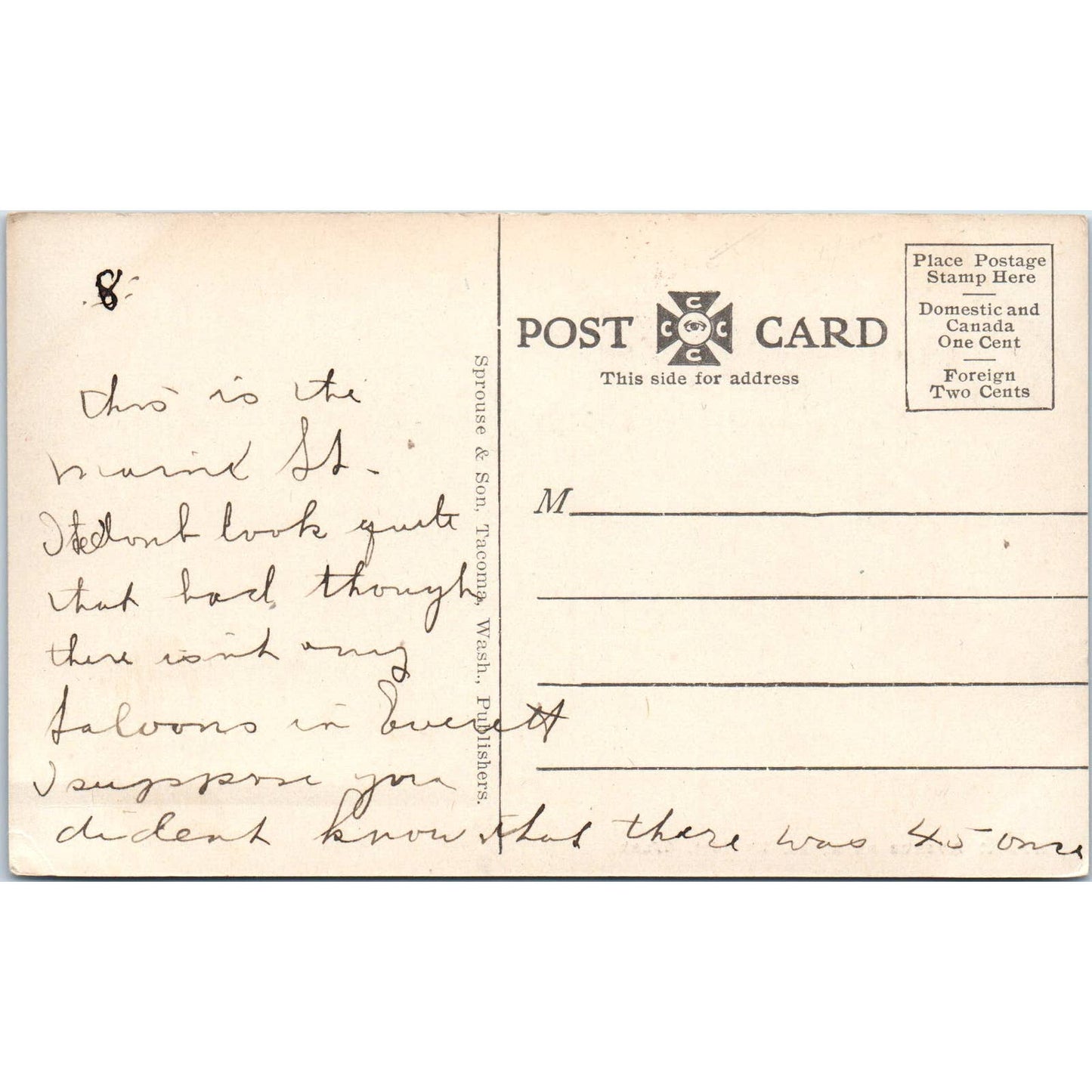 Vintage Postcard Hewett Ave At Night Everett Washington TD9