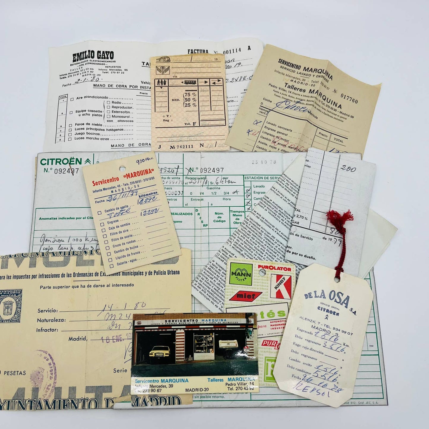 Huge Lot 1970s Citroën Records & Ephemera Servicentro Marquita Madrid Spain C2
