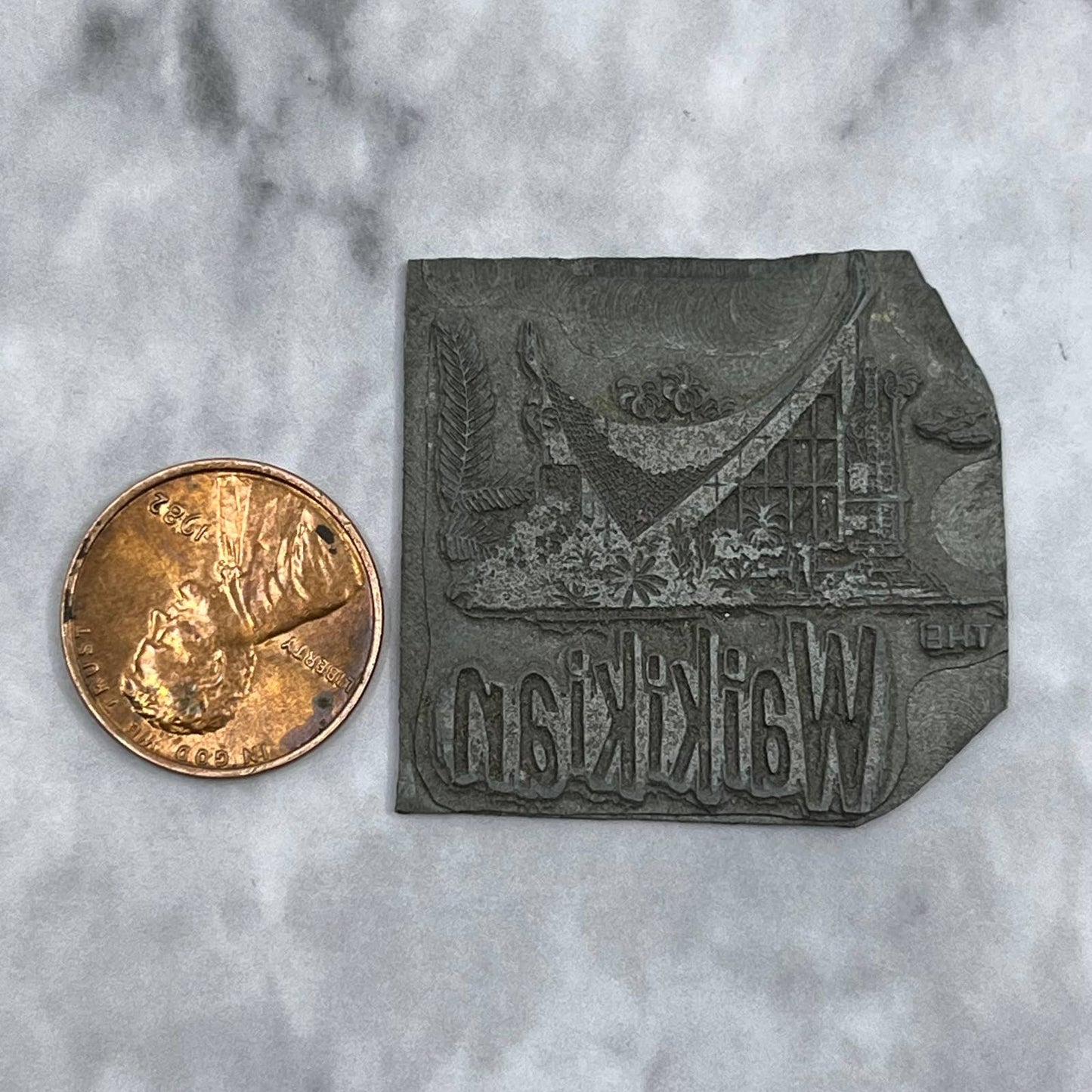 Vintage Printing Letterpress Printers Block Plate The Waikikian SE833