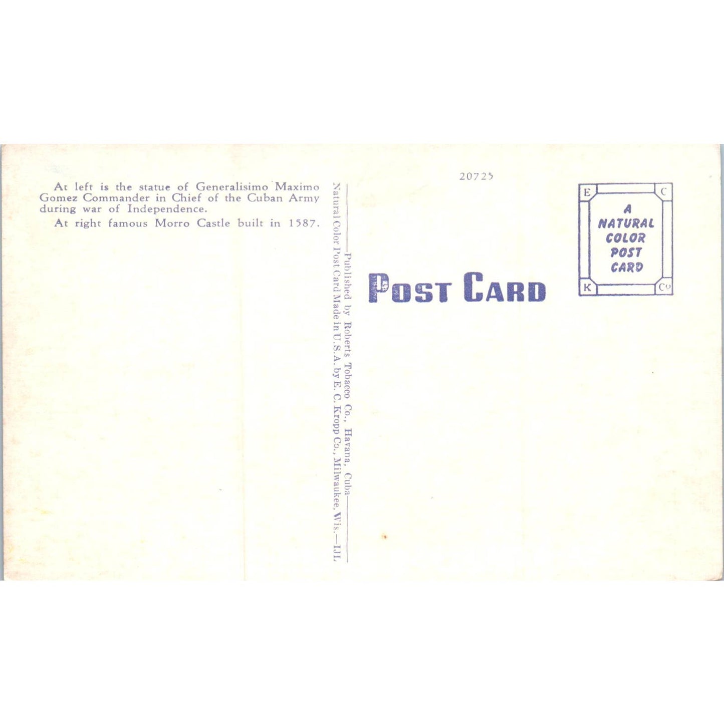 Entrance to the Harbor of Havana Cuba Original Postcard TK1-P16