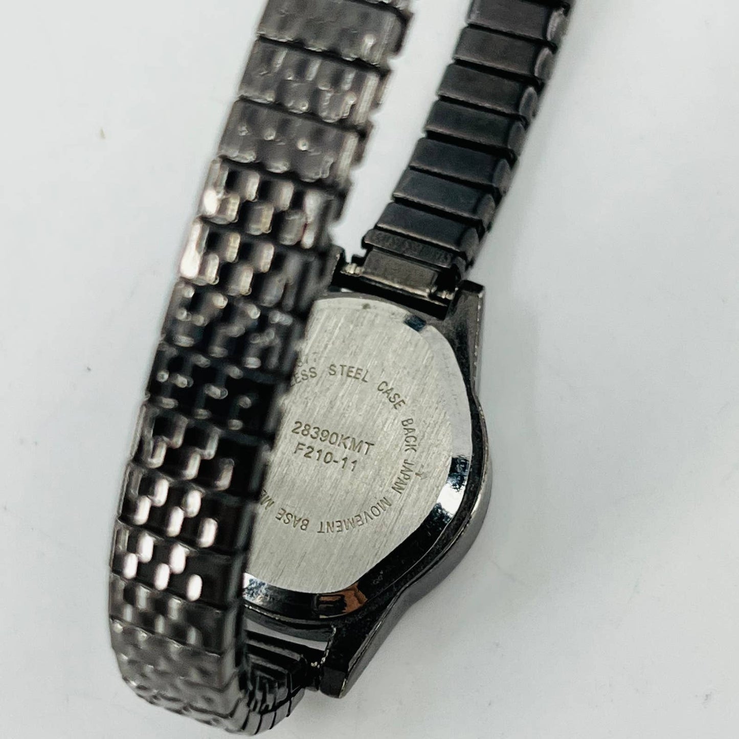 Vintage Carbon Fiber Tone Watch Metal Stretch Band SA9