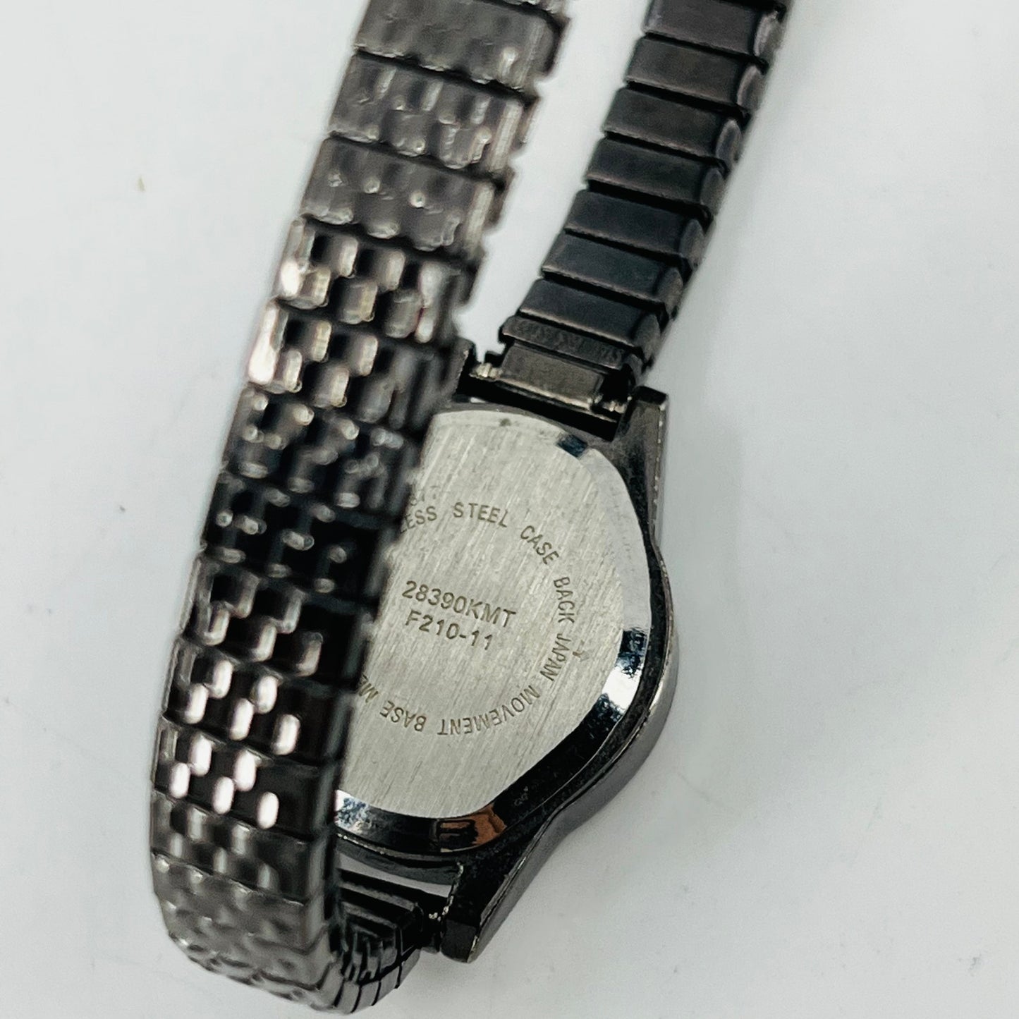 Vintage Carbon Fiber Tone Watch Metal Stretch Band SA6