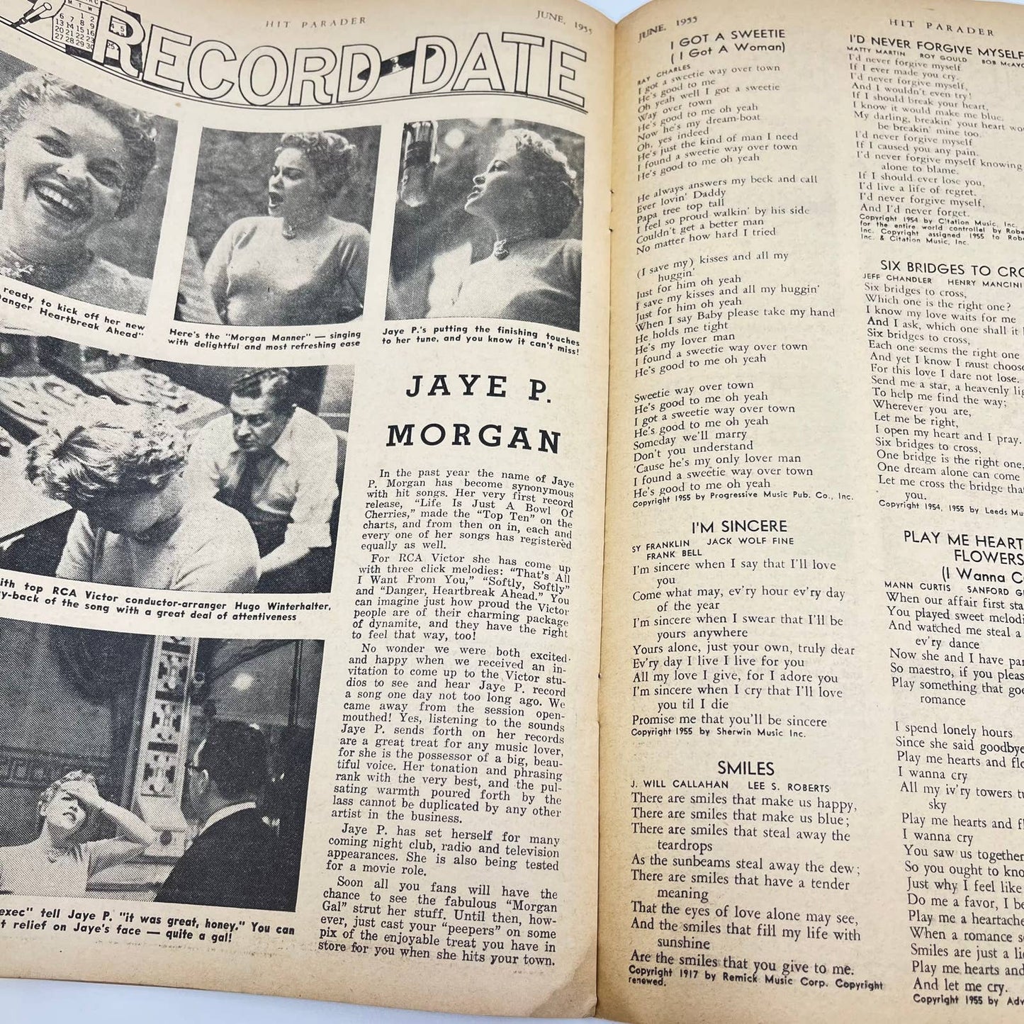 Hit Parader Magazine June 1952 Mindy Carson Betty Grable Fontane Sisters TF3