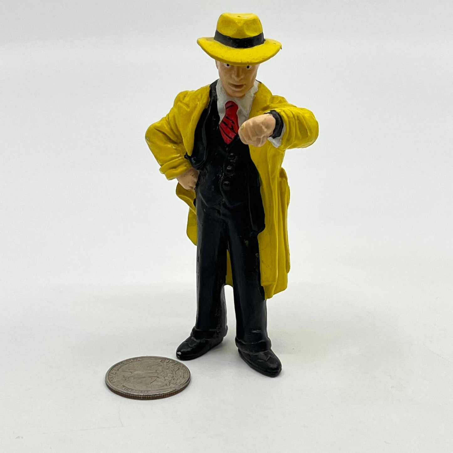 1990 Vintage Dick Tracy Applause Disney Action Figure Warren Beatty 4" TF9