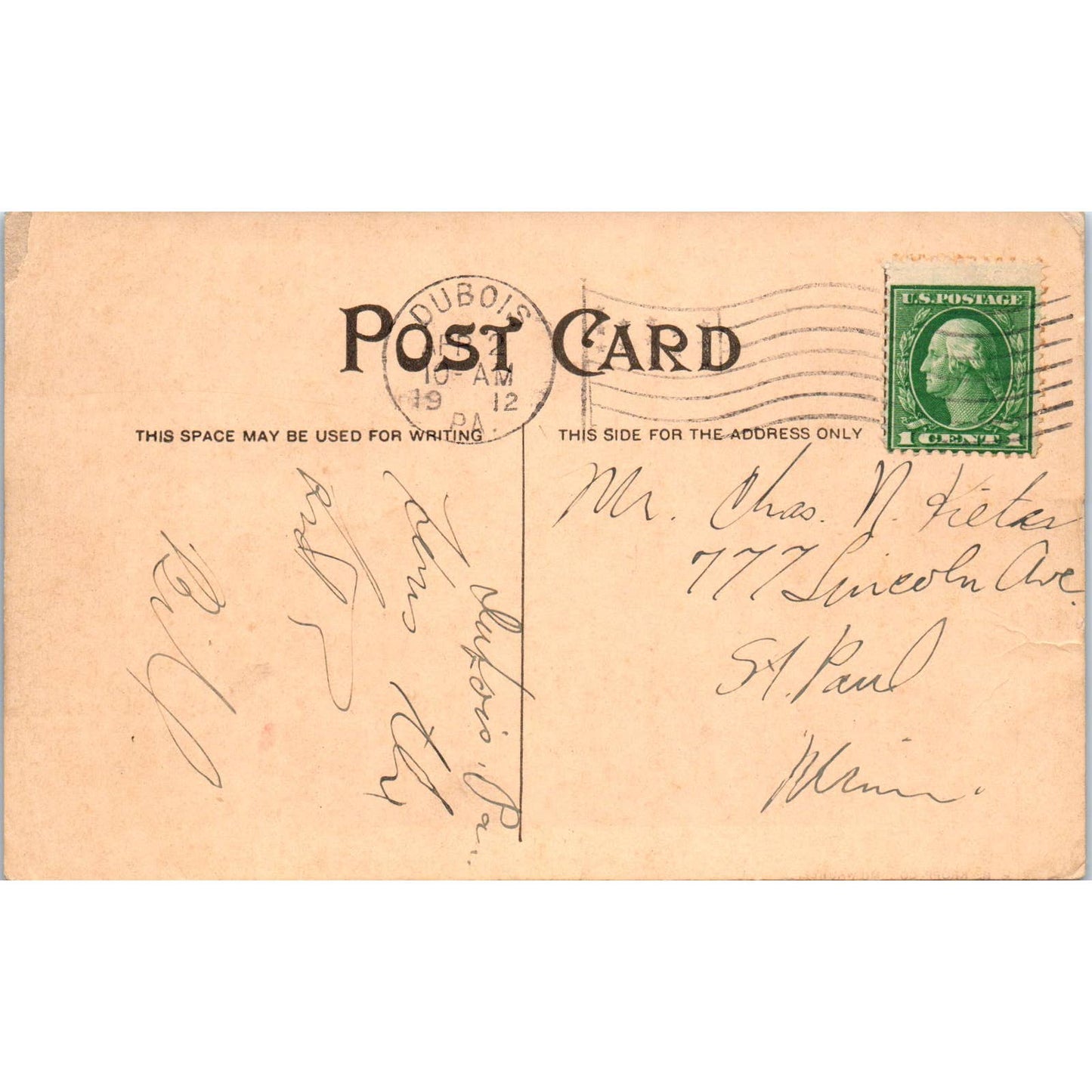 1912 Postcard J.E. Du Bois Saw Mill, Du Bois PA TD8-P2