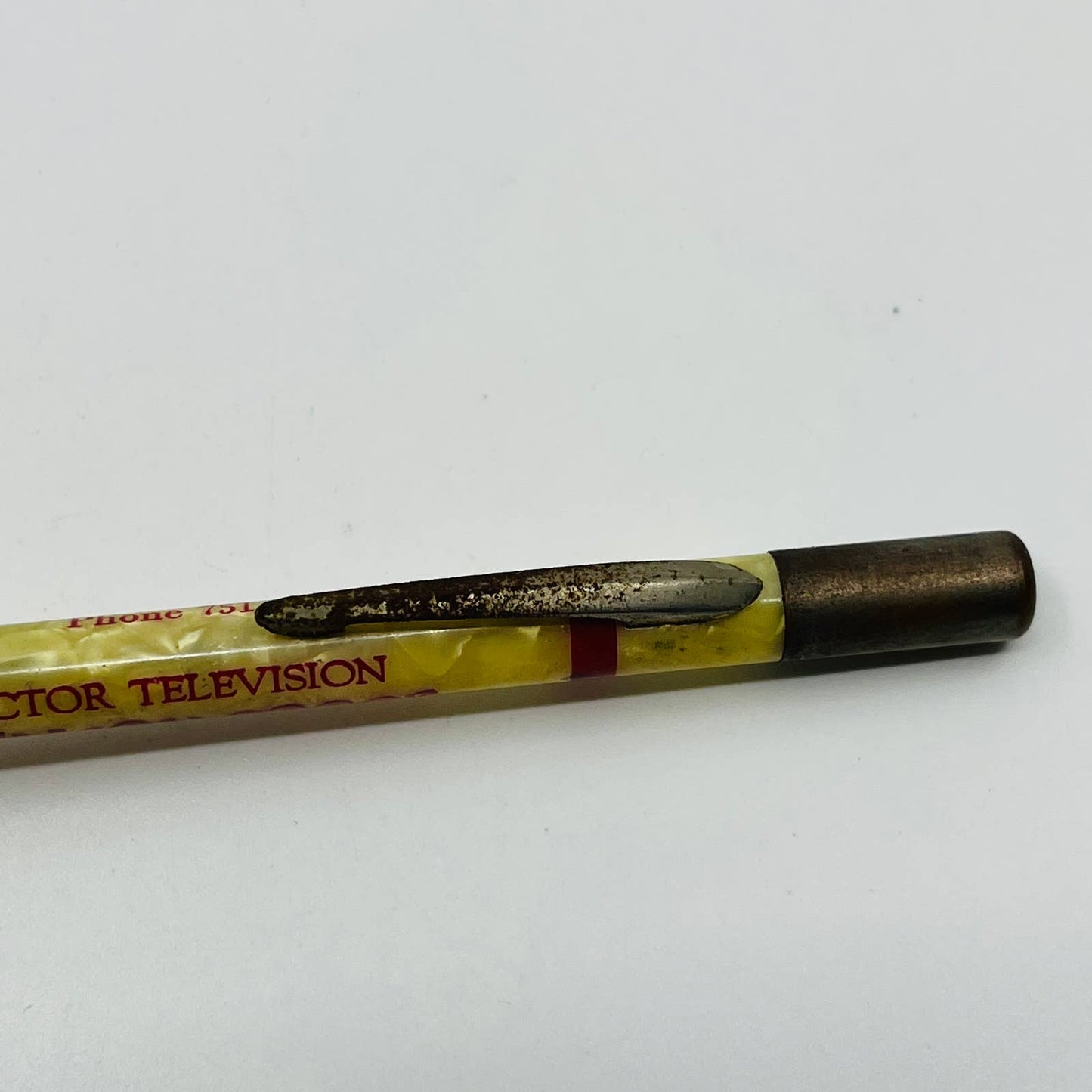 Celluloid Marbled Mechanical Pencil RCA Victor Television Okawille IL Kugler SB3
