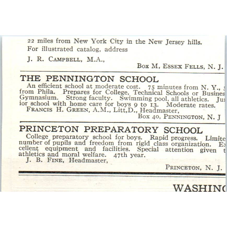 St. Mary's Hall Country School John Fearnley Burlington NJ - 1921 Ad TJ7-S8