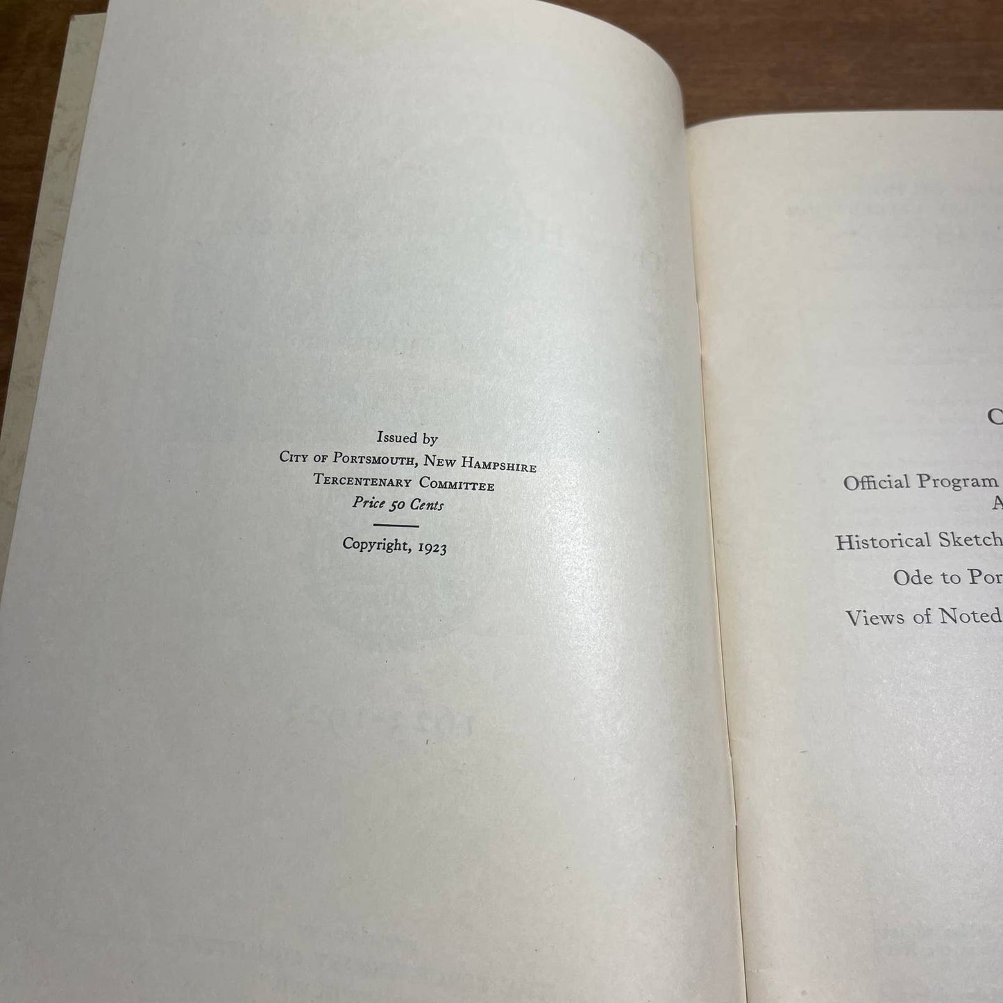 1923 Portsmouth New Hampshire 300th Anniversary Historical Souvenir Booklet A5