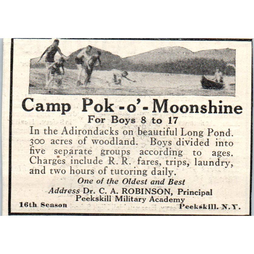 c1920 Harper's Magazine Ad - Camp Sokokis Long Lake Bridgton Maine EA3-2