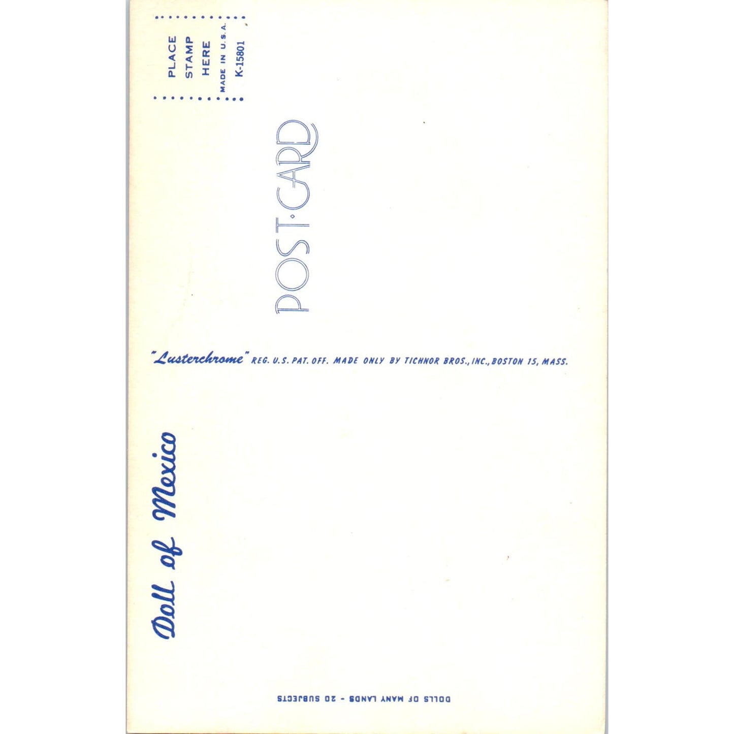 Doll of Mexico - Dolls of Many Lands Series Original Postcard PB4