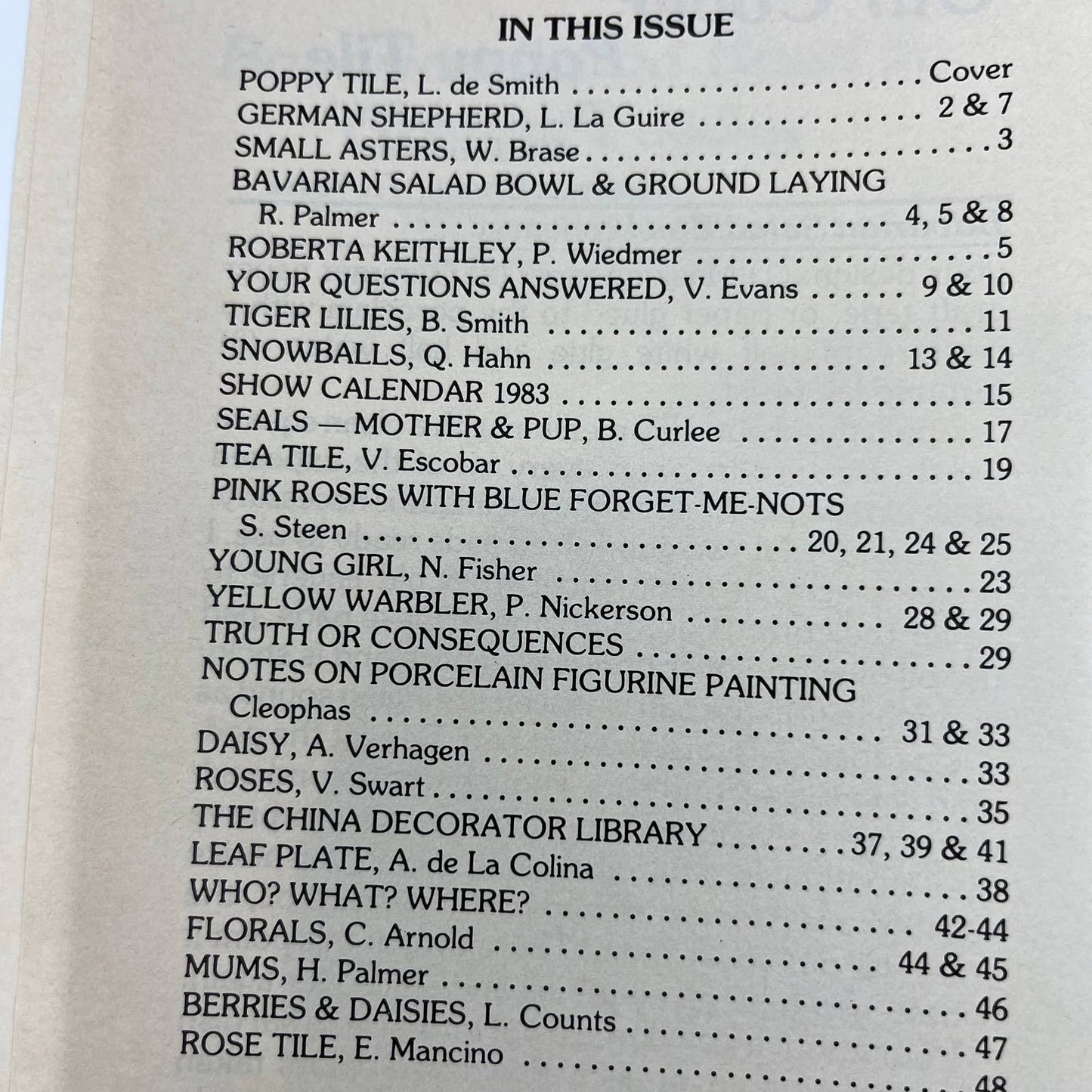 1983 August - The China Decorator Magazine - Poppy Tile Lolita de Smith TH8