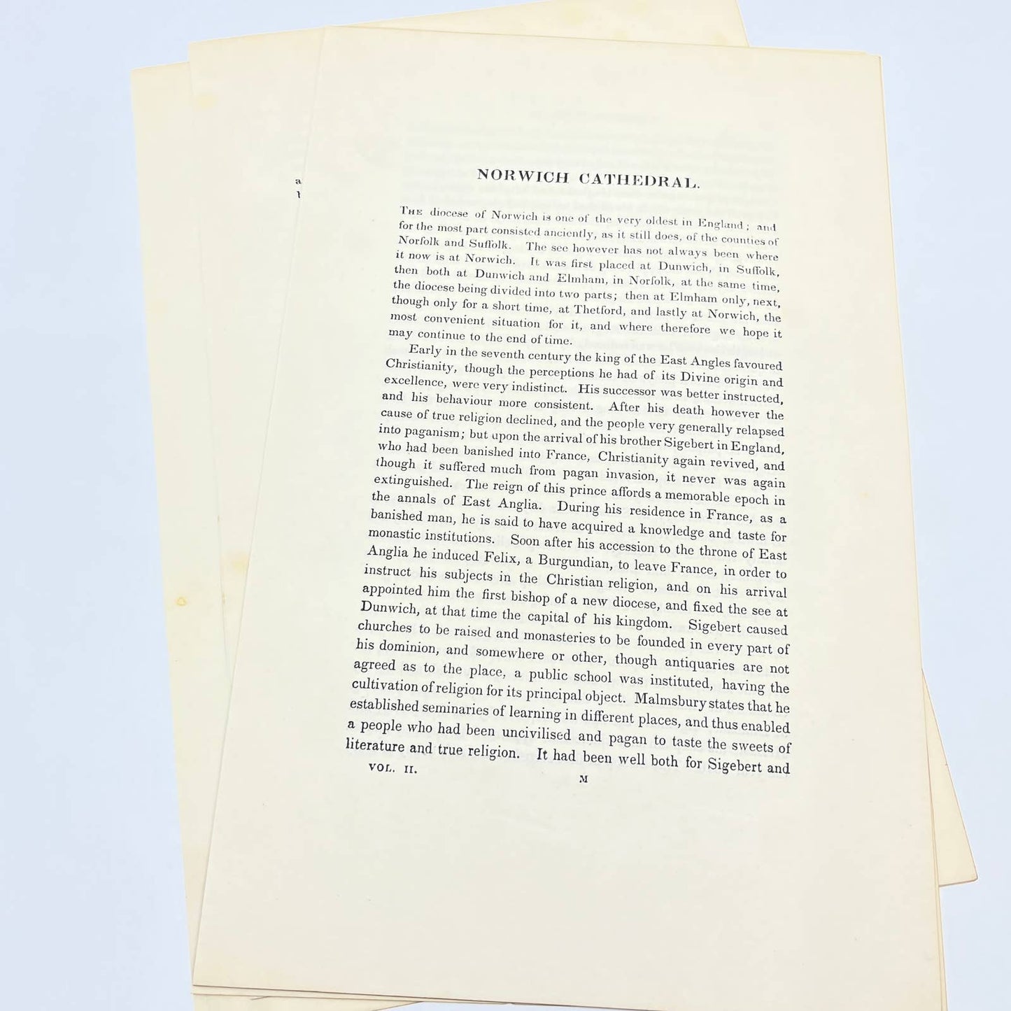 1836 Original Art Engraving Norwich Cathedral West Front, Floor Plan and Bio TG6