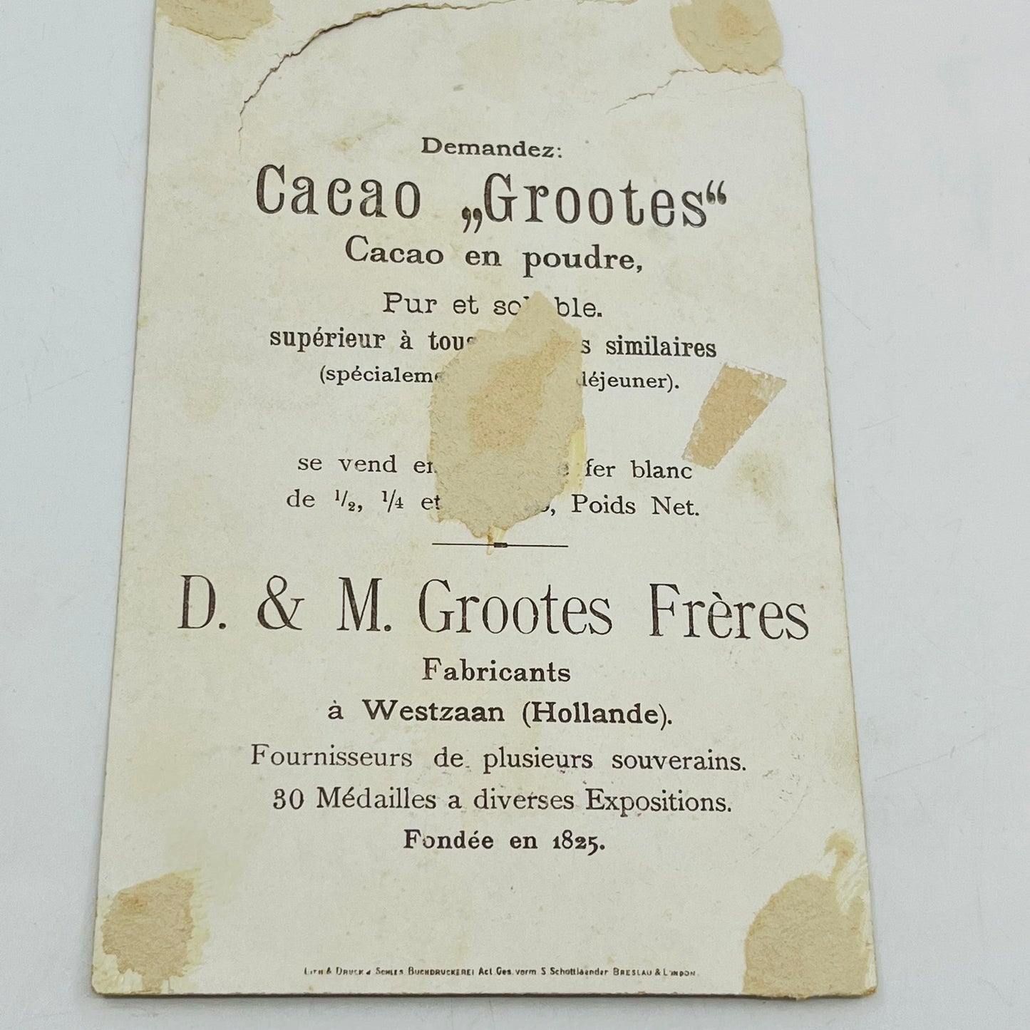 Victorian 1800s French Trade Card Cacao Crooters Children on Tugboat Dog AH9-2