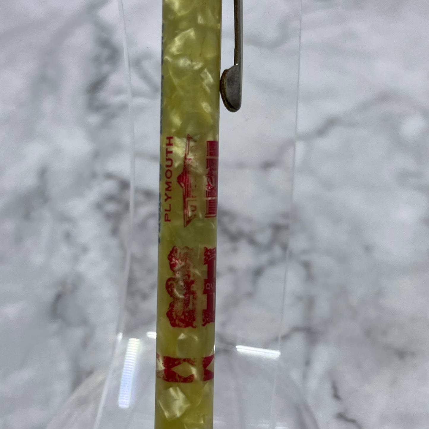 Vintage Marble Mechanical Pencil Johnson Motor Co Dodge Plymouth Eldora IA SE6