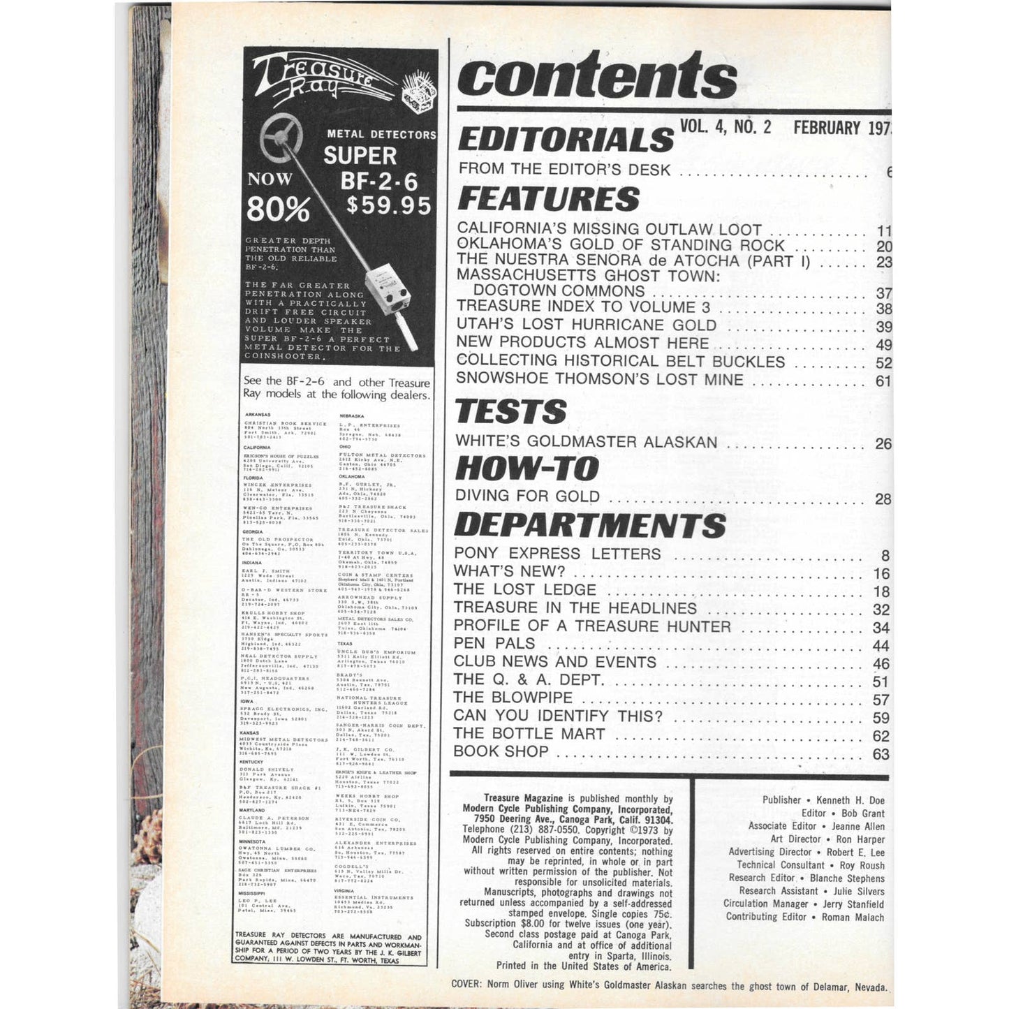 Treasure Magazine - Treasure Hunting Gold Mining Metal Detecting Feb 1973 M4