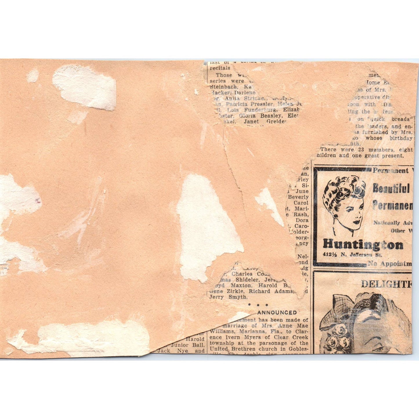 1940s Newspaper Clipping - Twin Girls Become Boys George & Michael Roman EA3