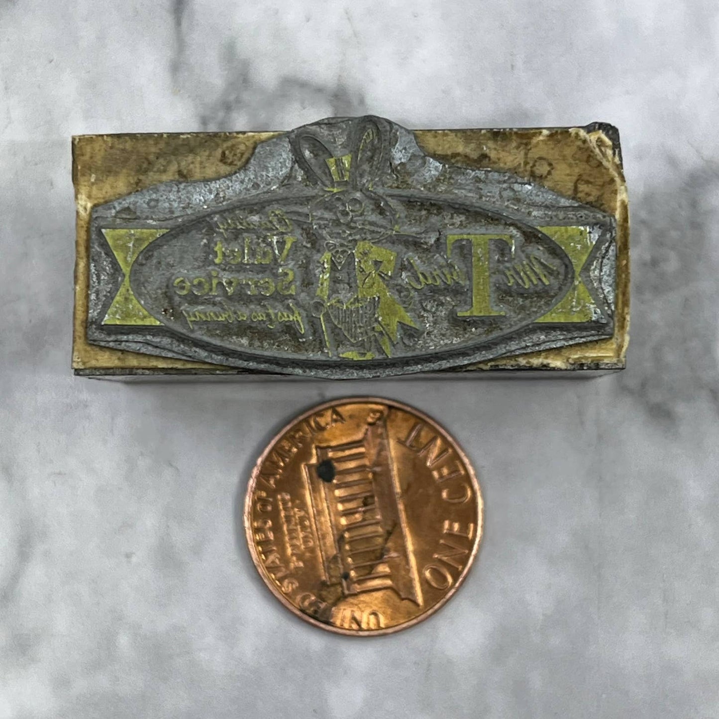 Vintage Printers Block Plate Mr. Third Valet Anthropomorphic Bunny Rabbit TJ517