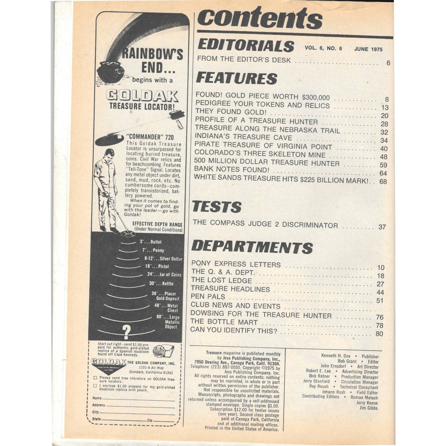 Treasure Magazine - Treasure Hunting Mining Metal Detecting June 1975 M4