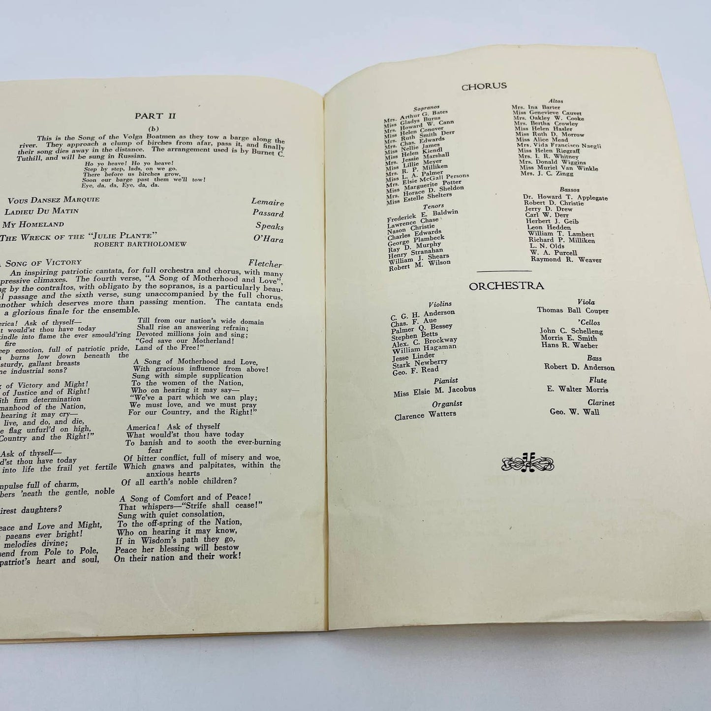 1921 First Baptist Church Montclair New Jersey Concert Program D6