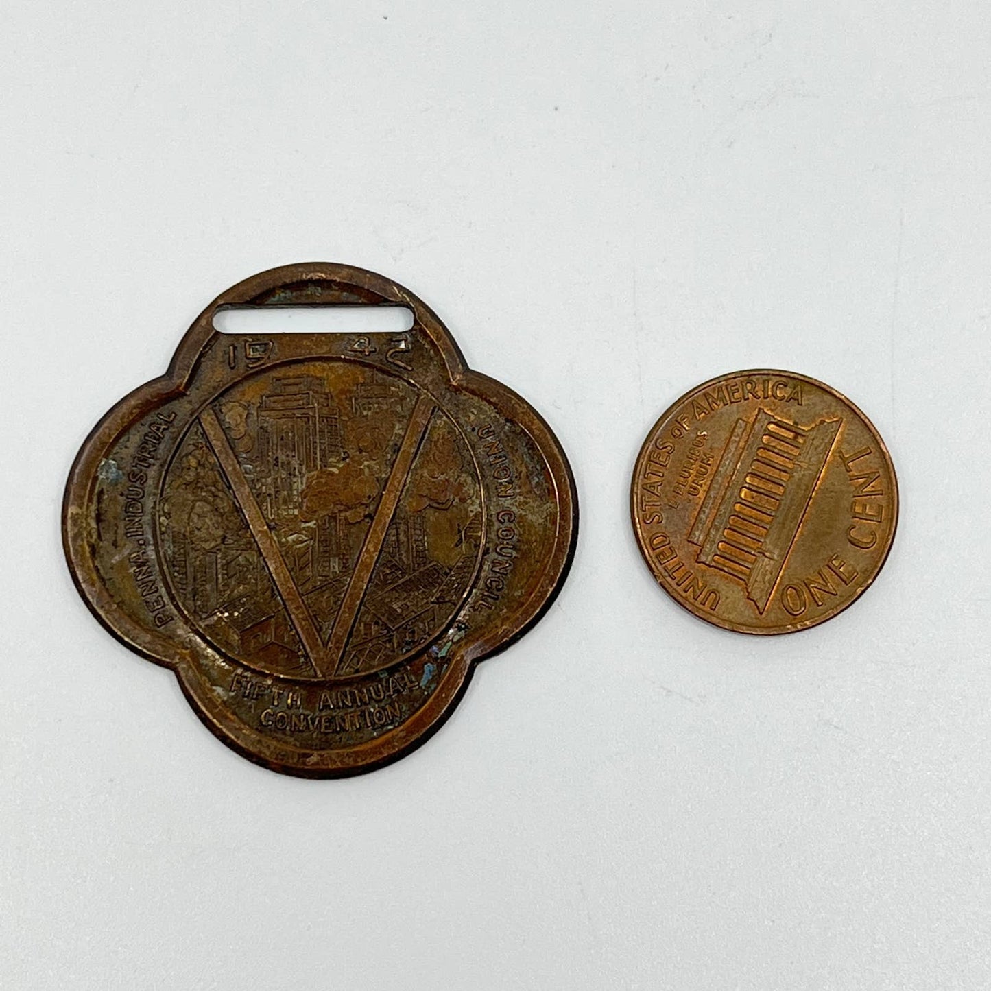 1942 Pocket Watch Fob Pennsylvania Industrial Union Council 5th Convention SC4