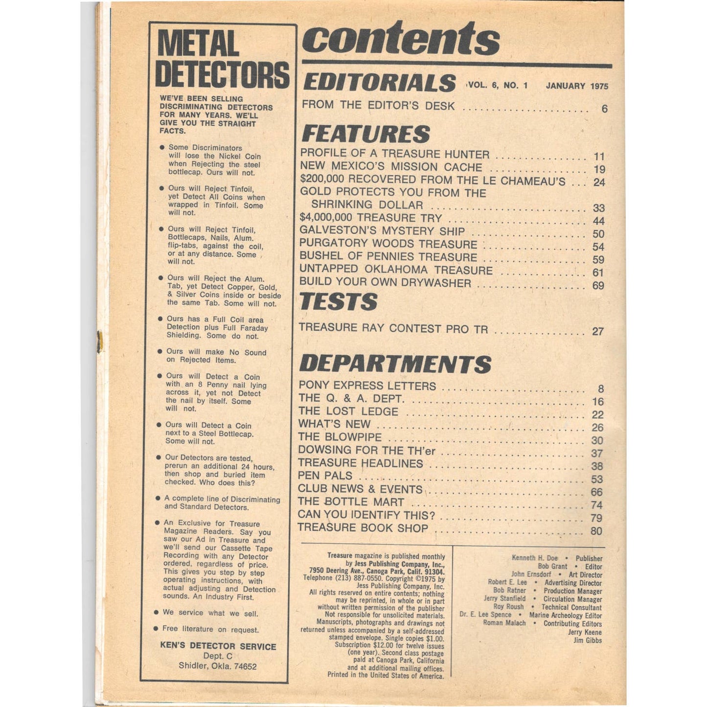 Treasure Magazine - Treasure Hunting Mining Metal Detecting Jan 1975 M4