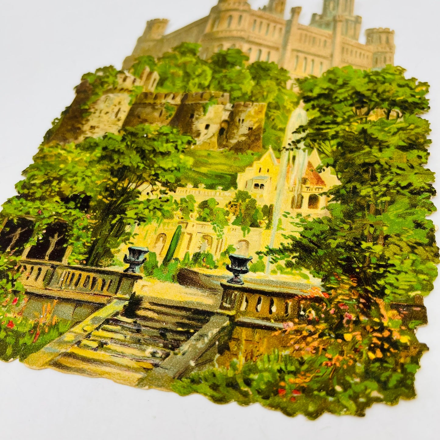 1880's ANTIQUE Victorian Die Cut Embossed LARGE Windsor Castle 6x9 AH9-2