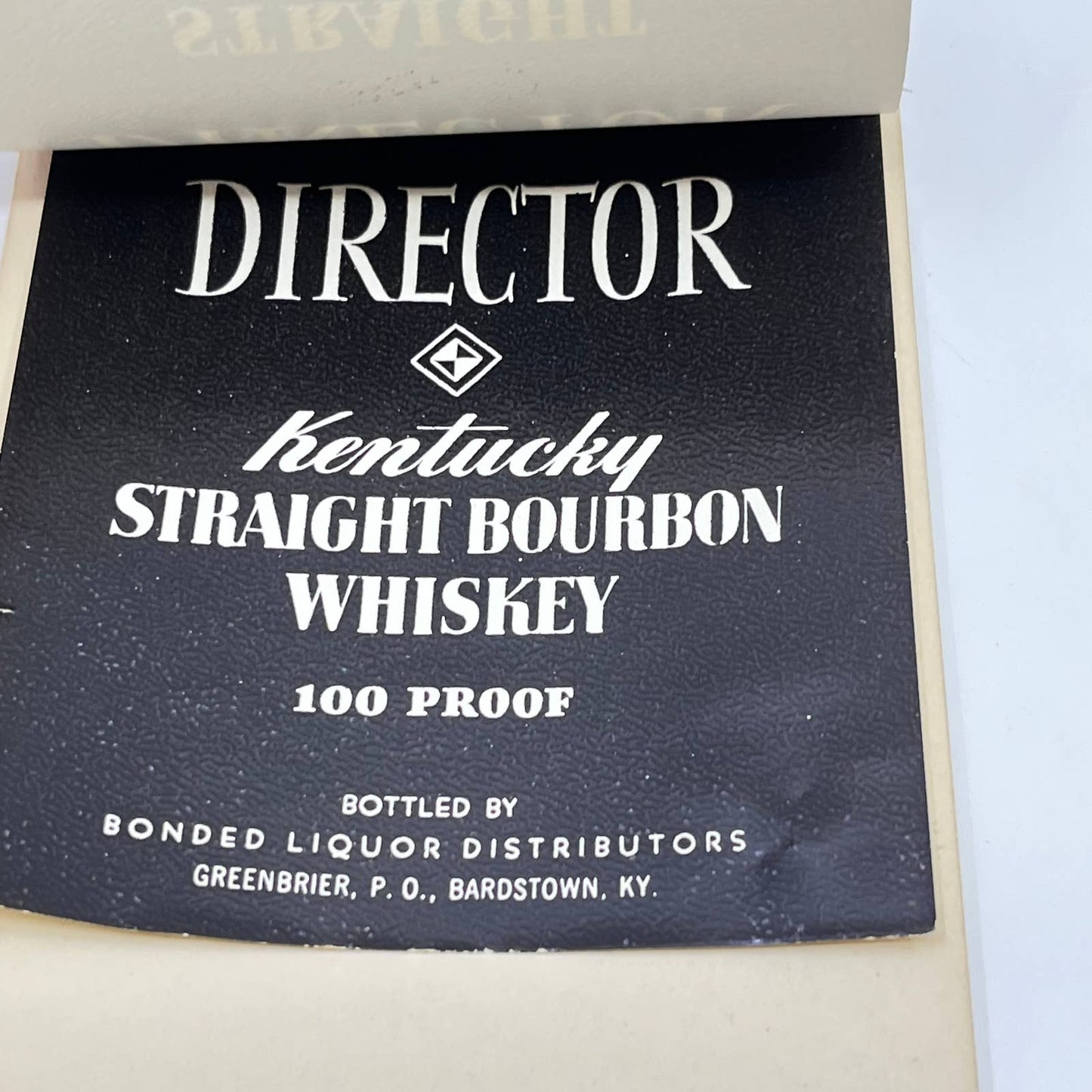 Director Bourbon Whiskey Label Set of 2 Mass Liquors Ltd. Boston Massachusetts