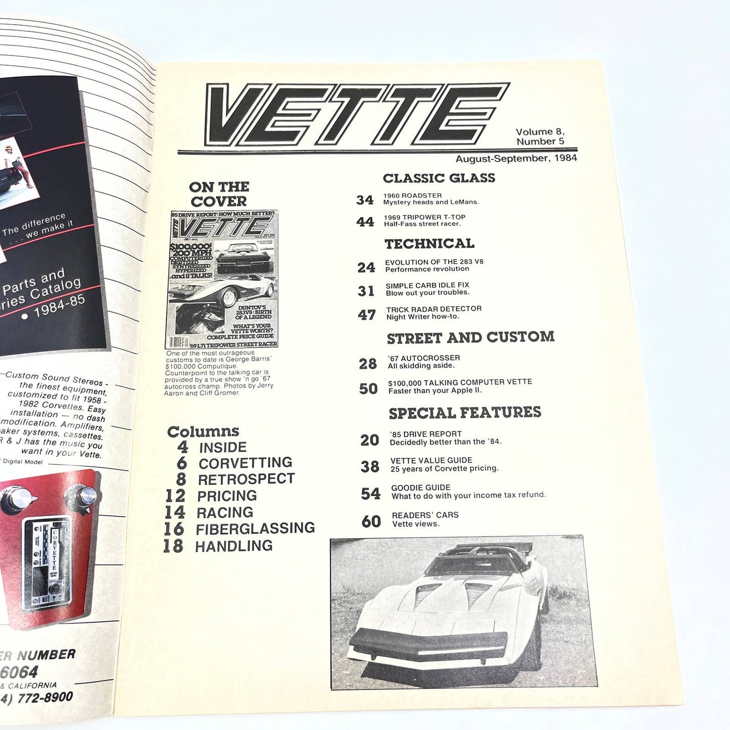 1984 Sept - VETTE Magazine Corvette CLASSIC GLASS 1960 ROADSTER TG1