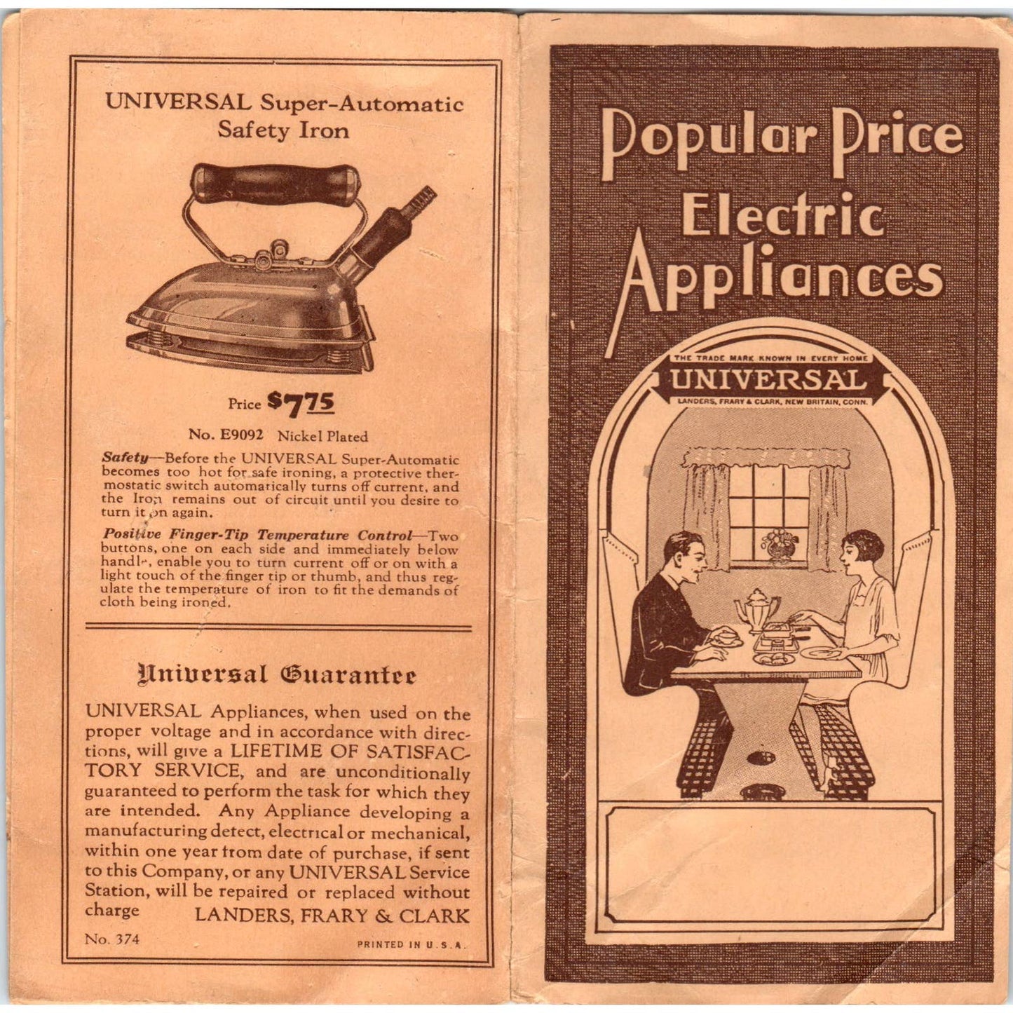 1920s Popular Price Electric Appliances Universal Landers Frary & Clark SE8