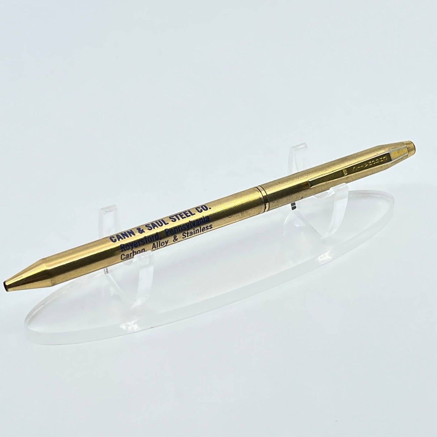 VTG Ad Ballpoint Pen Black & Red Cann & Saul Steel Co Royersford PA SD7