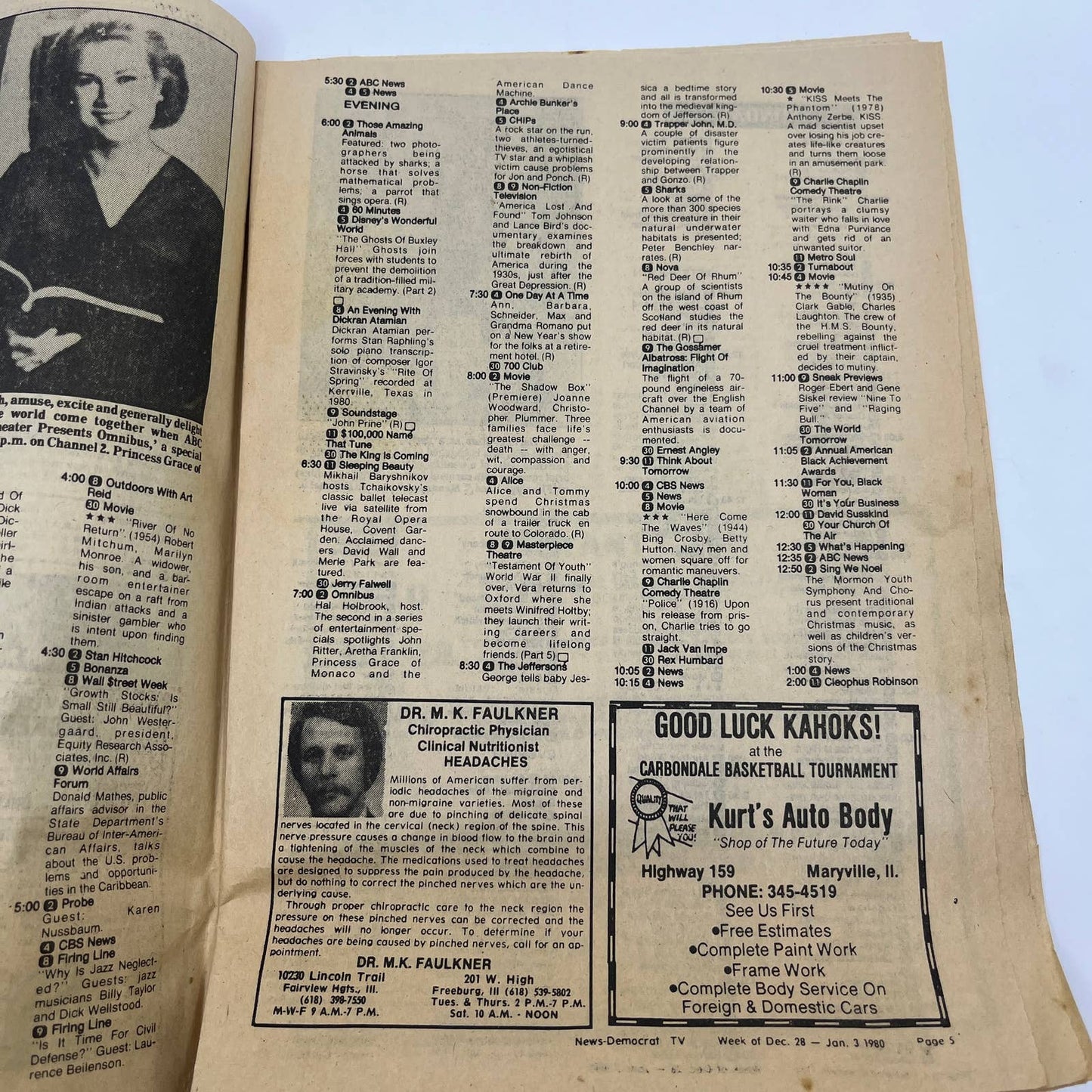 1980 Jan 3 Bellville IL News-Democrat TV Listings Magazine The Mating Season TG6