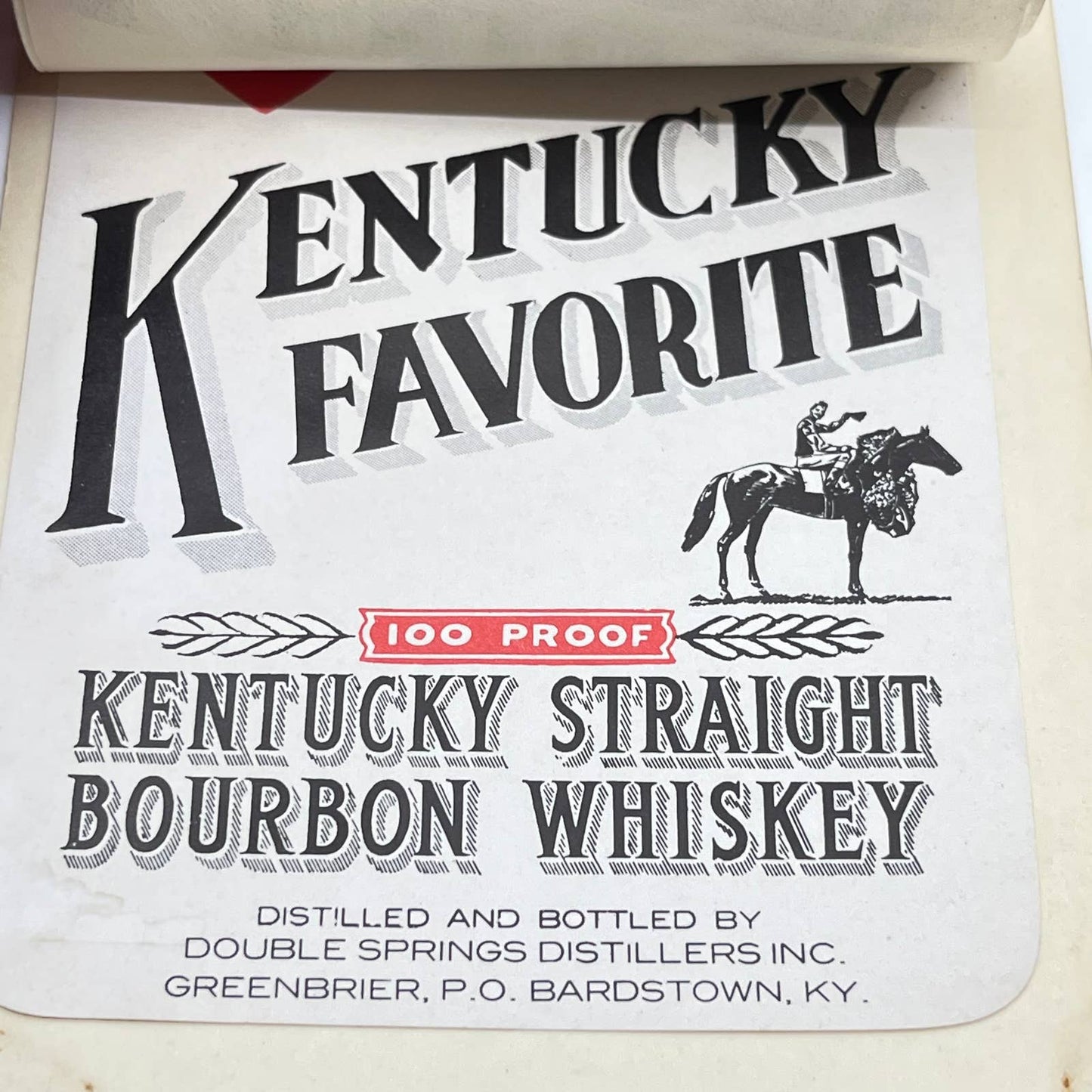 Kentucky Favorite Bourbon Whiskey Label Set of 6 Double Springs Greenbrier KY