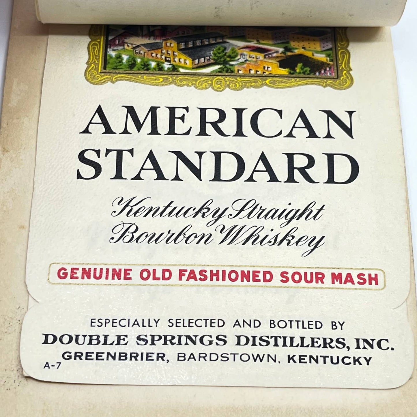 American Standard Bourbon Whiskey Label Set of 8 Bonded Liquor Greenbrier KY