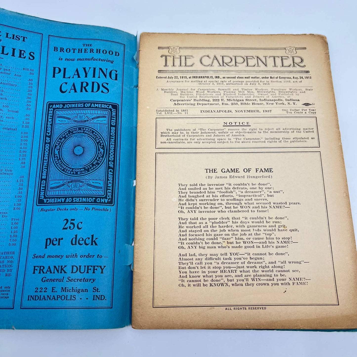 1937 November The Carpenter Magazine Vol. LVII No. 11 TF2