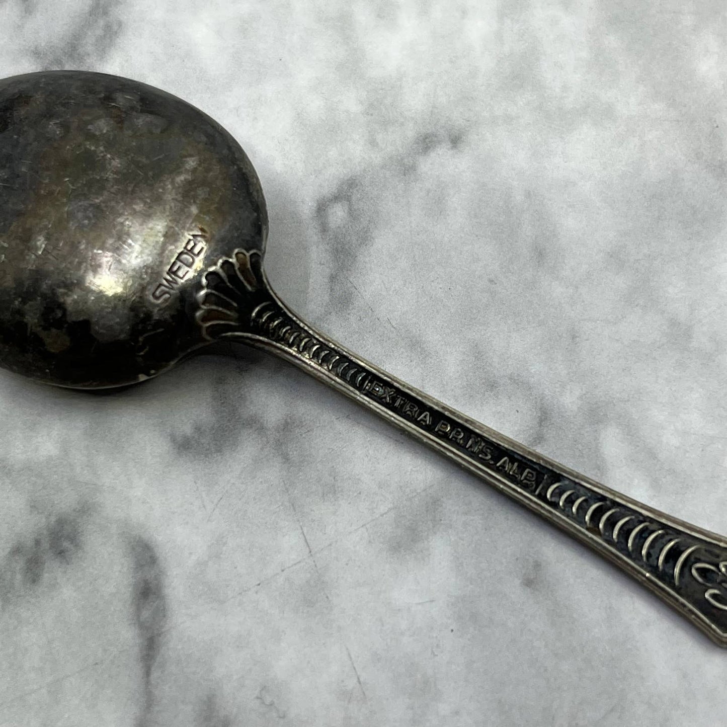 Antique Extra PRNS ALP Sweden Silverplate Baby Spoon 4.25" SE6-4