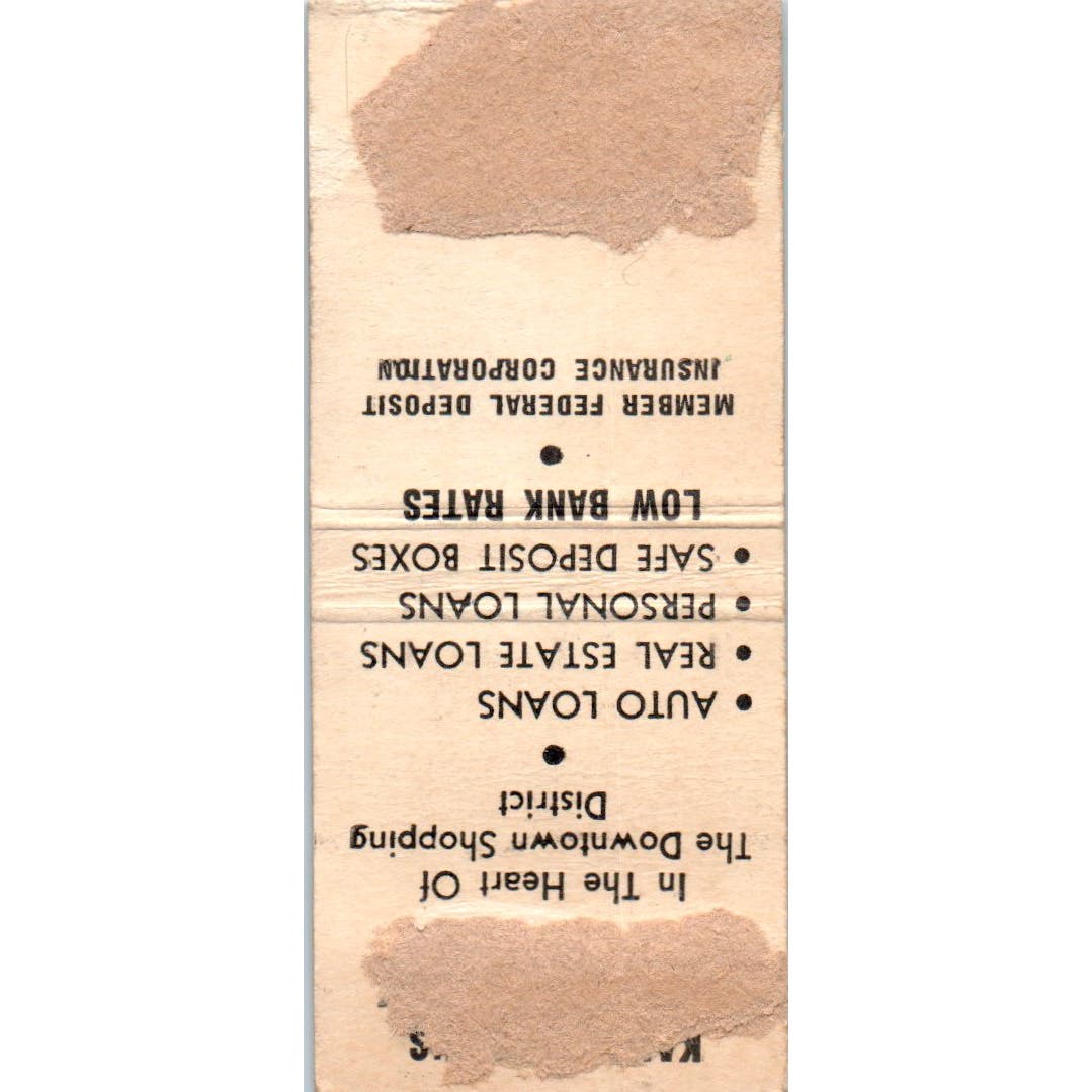 Mercantile Bank & Trust Co Kansas City MO Advertising Matchbook Cover SA9-M3