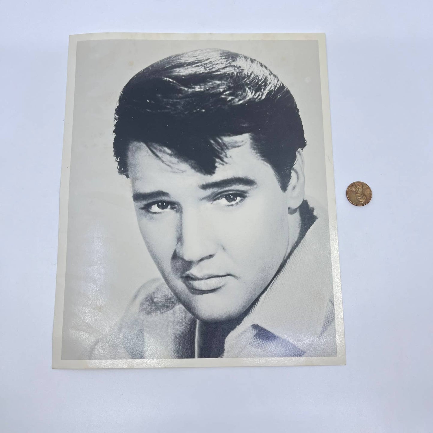Vintage Elvis Presley Head Shot Portrait Black & White 8x10 AB4-2