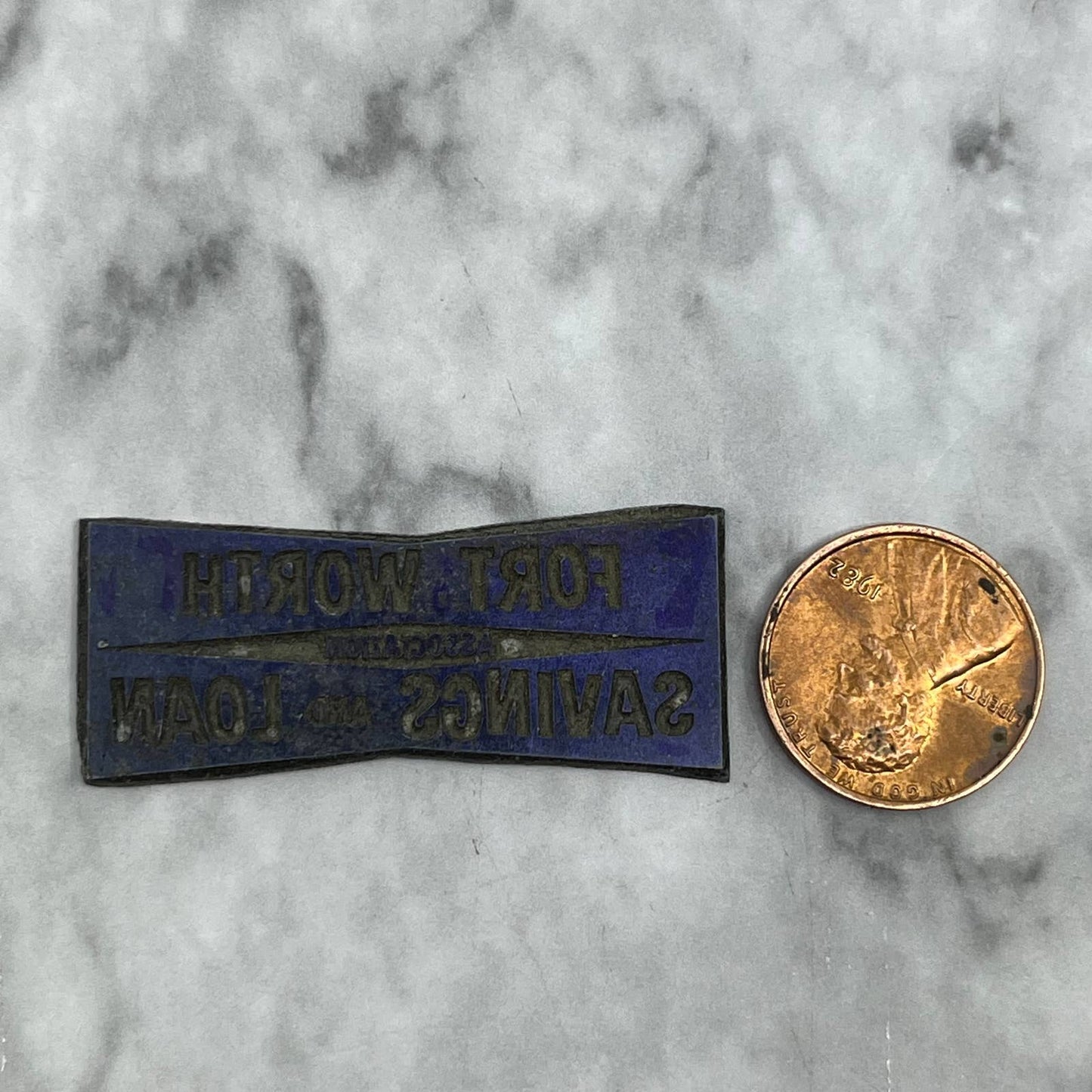Vintage Letterpress Printers Block Plate Fort Worth Savings and Loan SE828