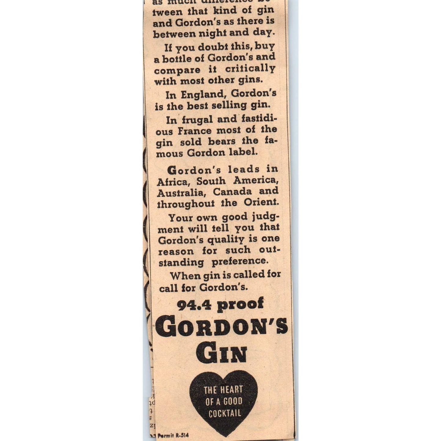1935 Minneapolis Journal Newspaper Ad Gordon's Gin FL5-4-2