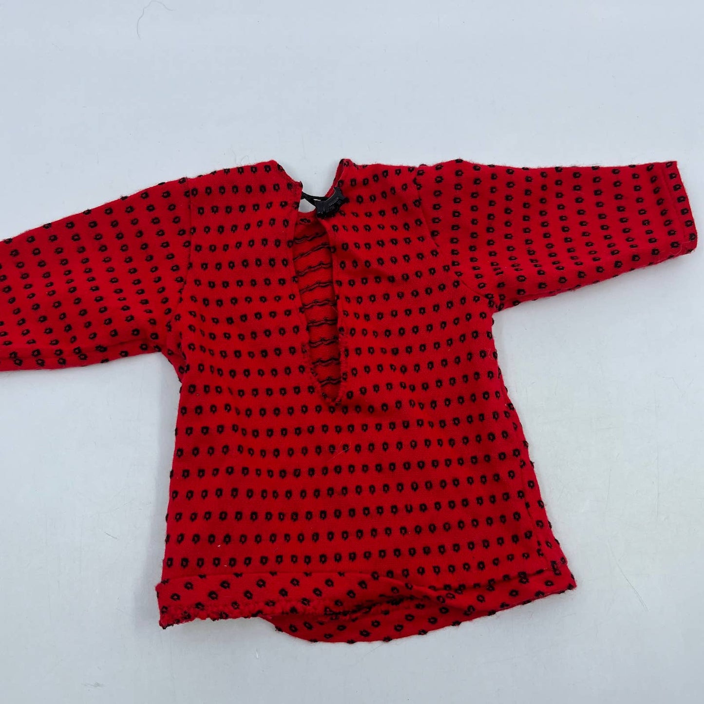 Vintage Handmade American Girl Red & Black Shirt Dress With Scottie Dog Button TH8