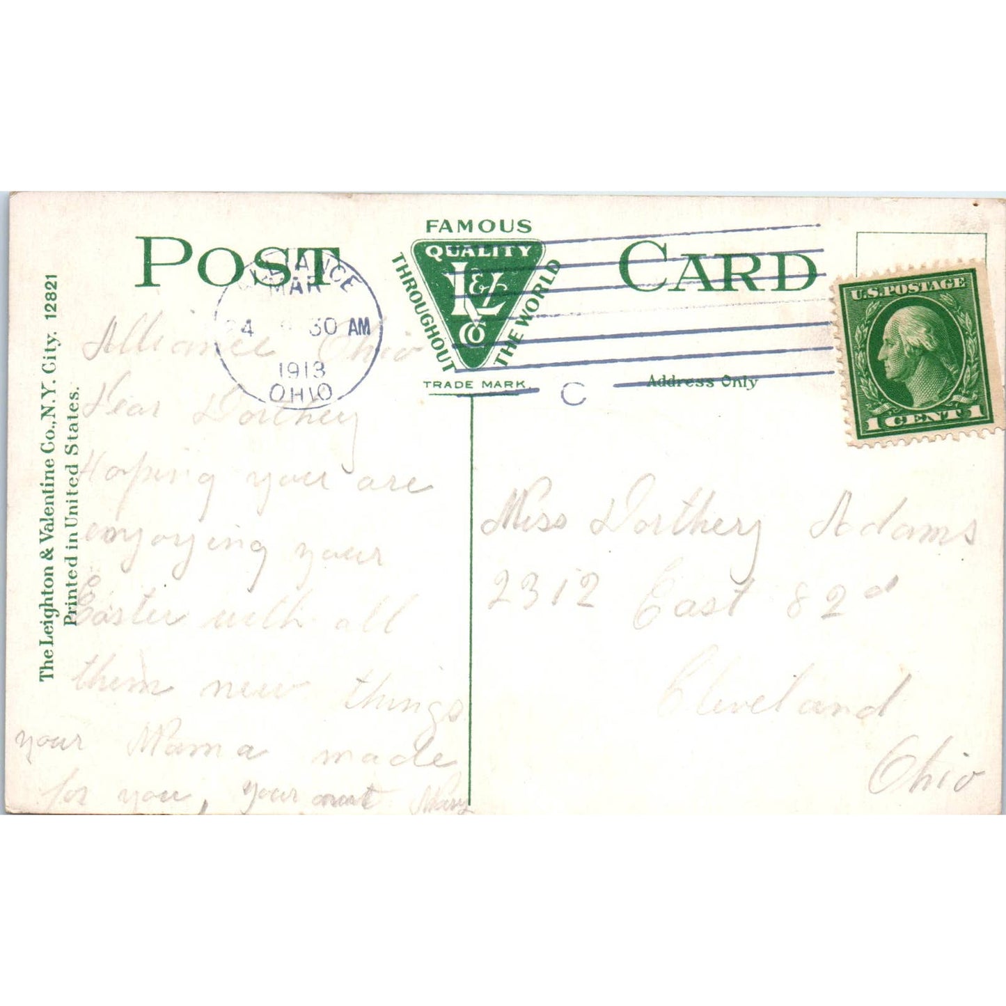 1913 Postcard Alliance OH Mahoning River Dam OH TD8-O2