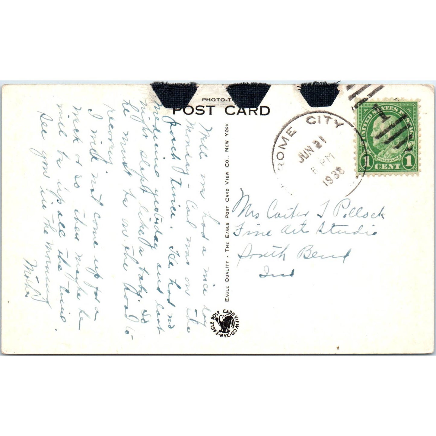 Path to Grotto Kneipp Springs Sanitarium Rome City IN 1938 RPPC Postcard TJ7-RP3