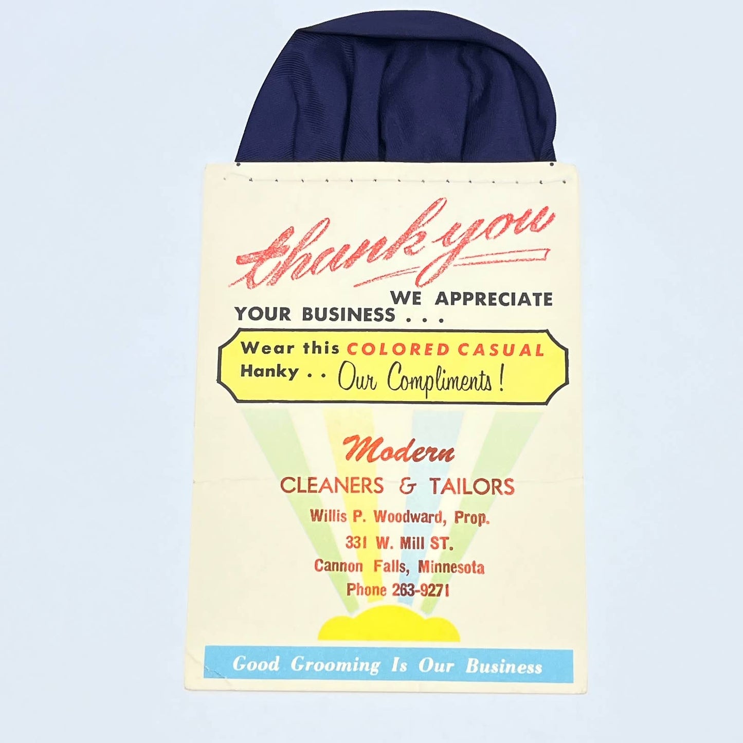 Vintage Trade Card Modern Cleaners & Tailors Willis Woodward Cannon Falls MN AC2