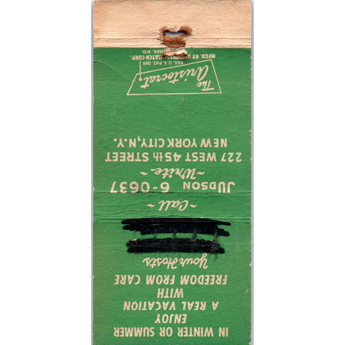 Mayflower Hotel Palm Beach Florida Advertising Matchbook Cover SA1-M10