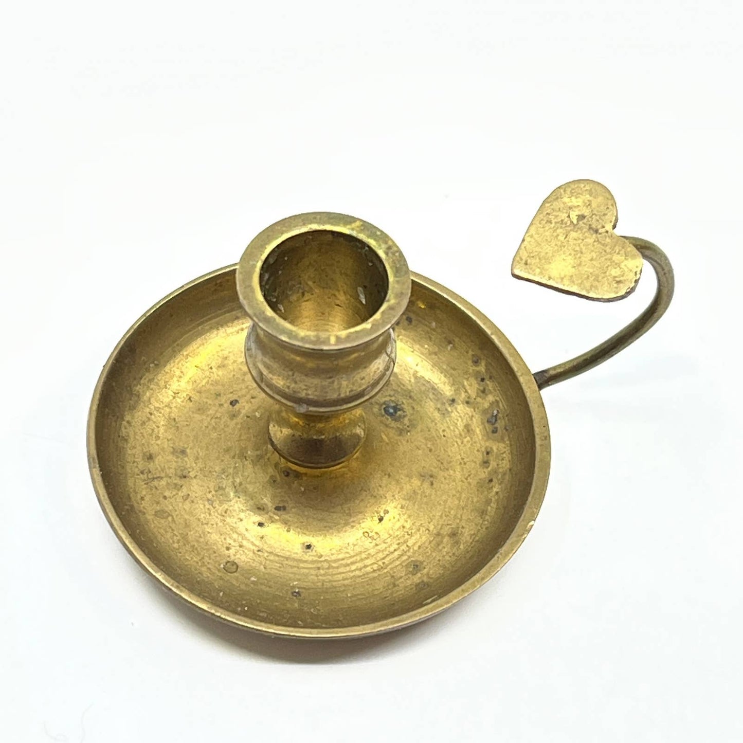 Vintage Brass Chamber Style Heart Finger Candlestick Holder SD8